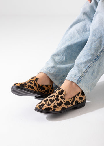 Animal Print Slip-On Flat-beige & black