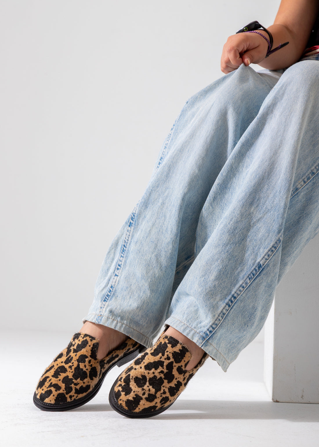Animal Print Slip-On Flat-beige & black