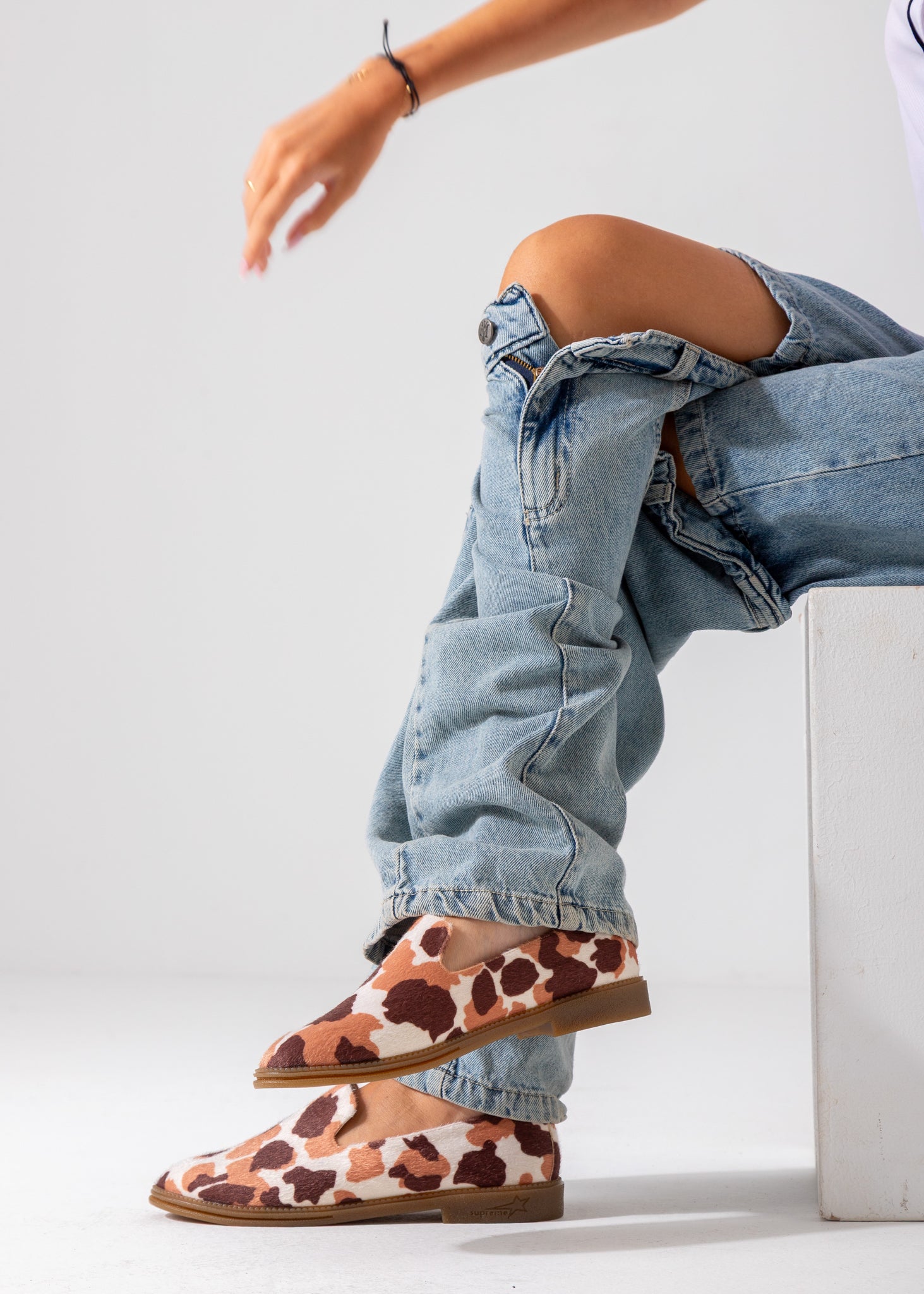 Animal Print Slip-On Flat-orange