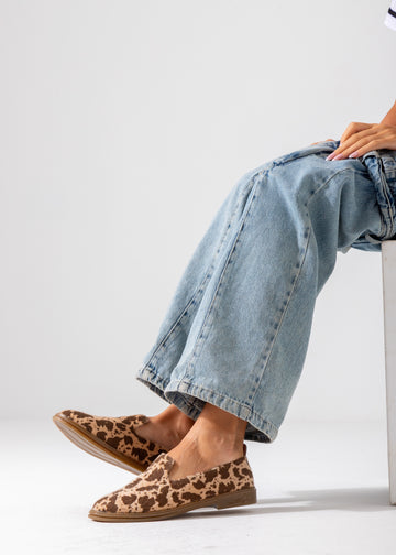 Animal Print Slip-On Flat-cafe