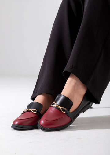 Two-Tone Horsebit Flat-marron