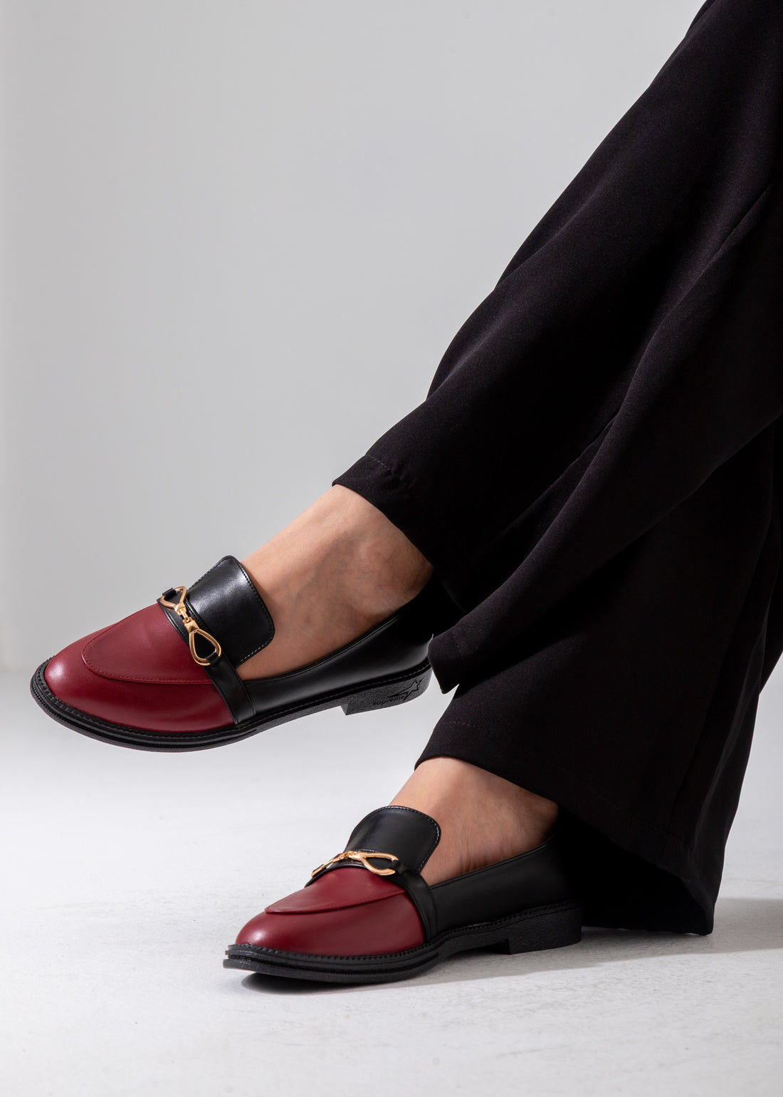 Two-Tone Horsebit Flat-marron