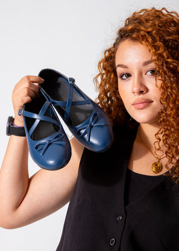 The Ballerina Flat-dark blue
