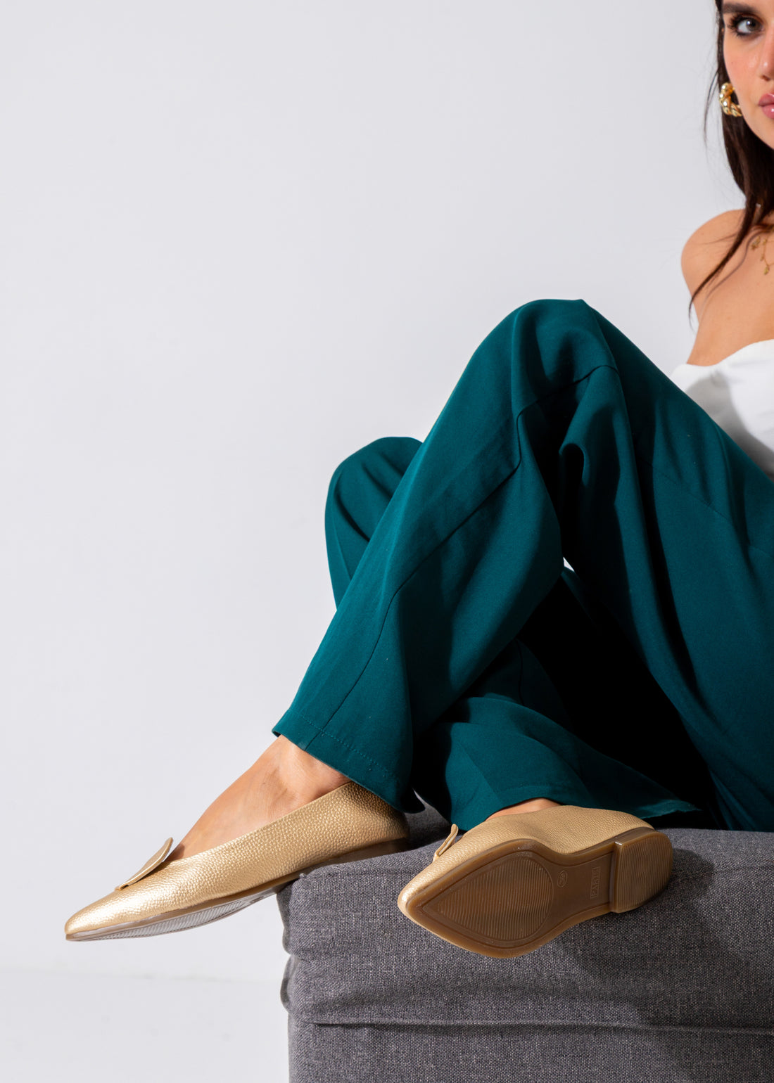 Metallic Pebble Flat-gold