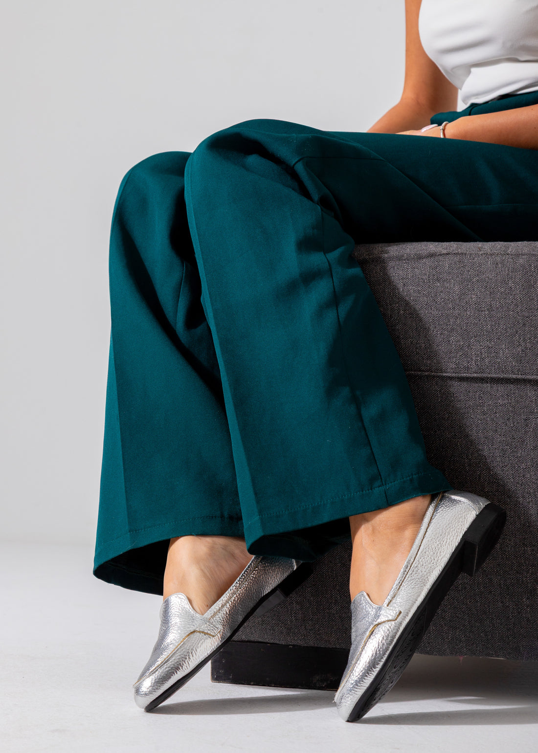 Metallic Slip-On Flat-silver