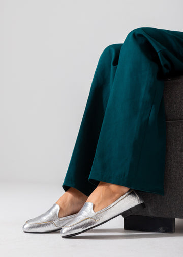 Metallic Slip-On Flat-silver
