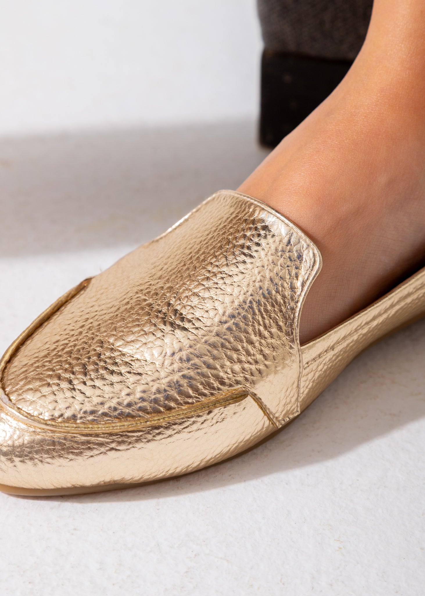Metallic Slip-On Flat-gold