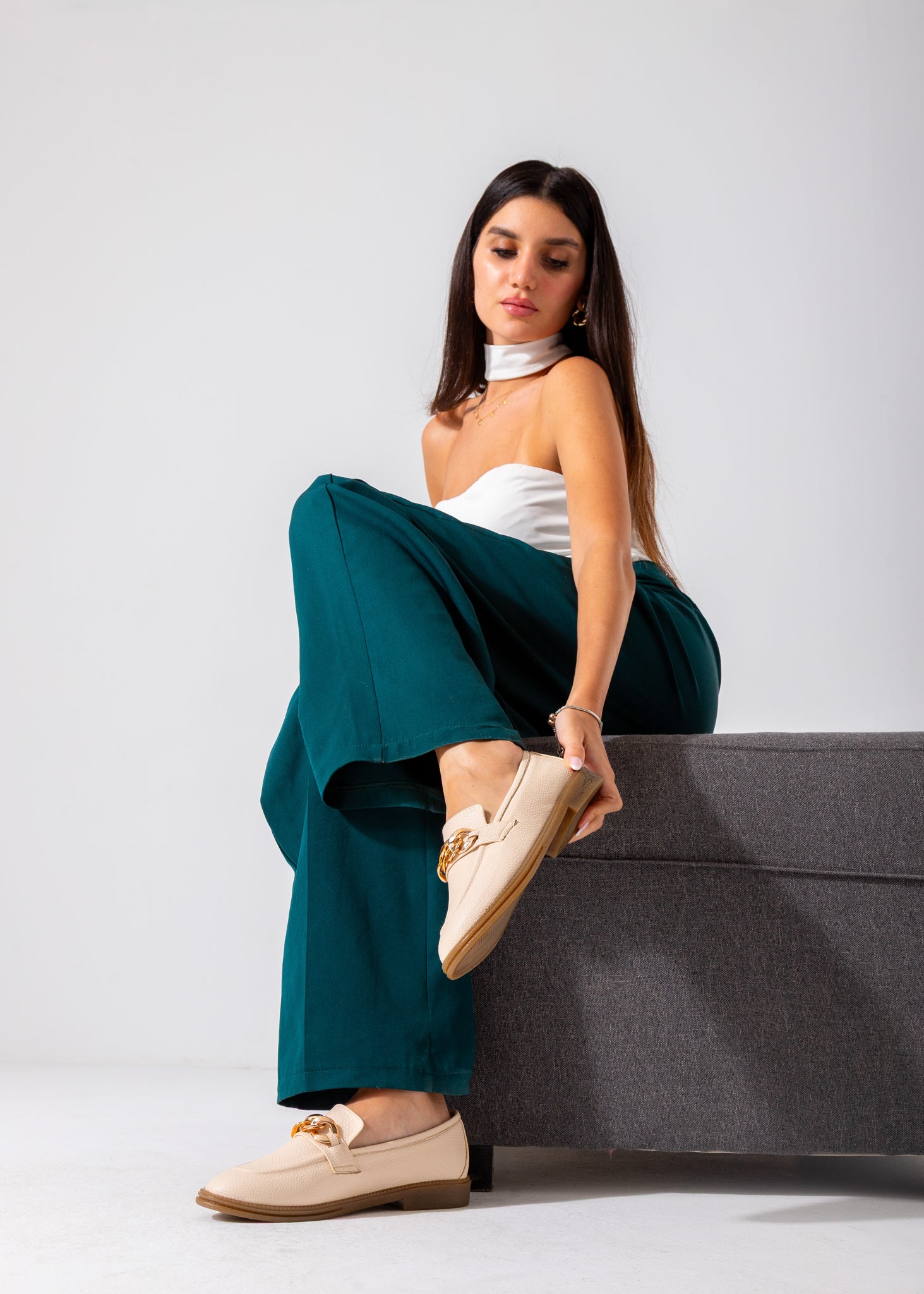 Grain-Textured Loafer-beige