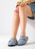 Load image into Gallery viewer, Metallic Studded Buckle Clogs-baby blue
