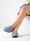 Load image into Gallery viewer, Metallic Studded Buckle Clogs-baby blue
