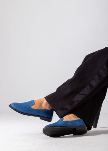 Casual Suede Flat-blue