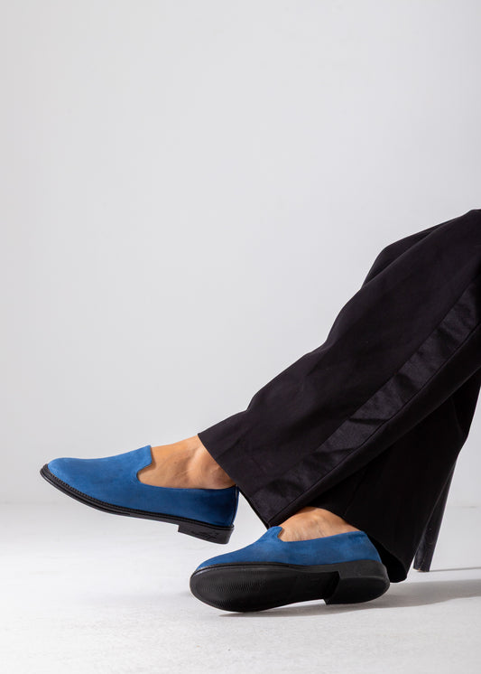 Casual Suede Flat-blue