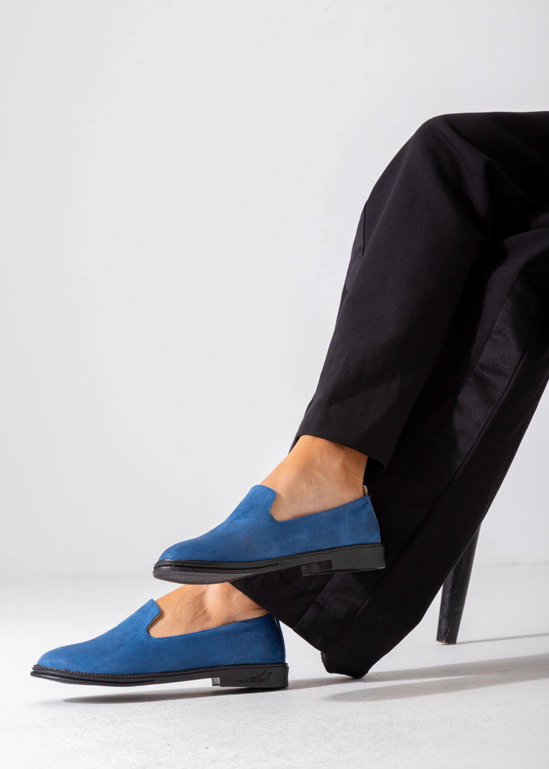 Casual Suede Flat-blue