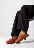 Load image into Gallery viewer, Metallic Studded Buckle Clogs-camel
