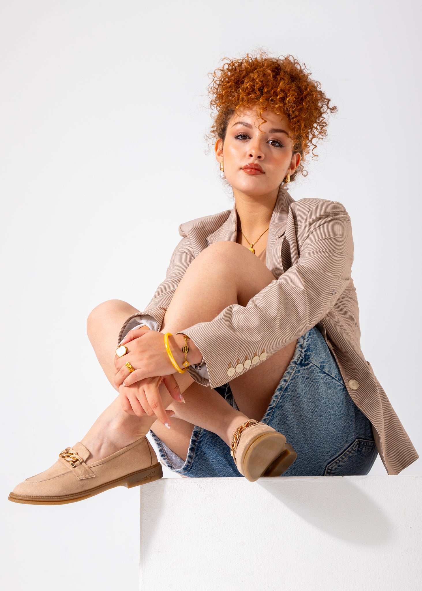 Velvet Touch Chain Loafer-beige