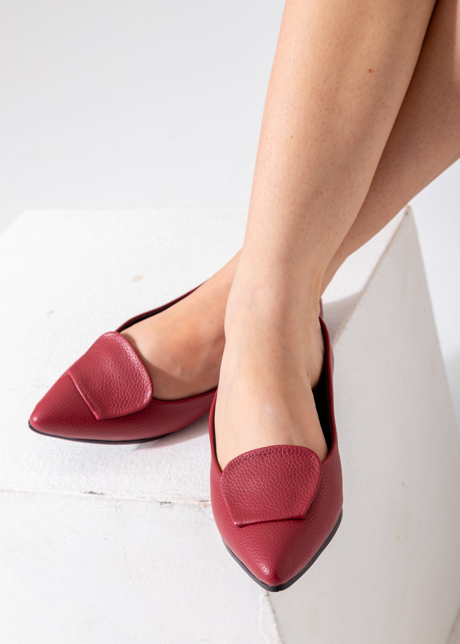 Metallic Pebble Flat-marron