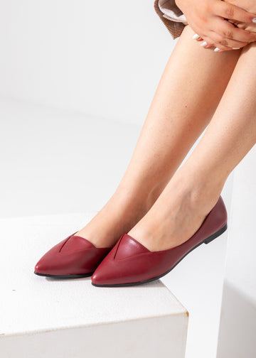 V-Cut Pointed Flat-marron