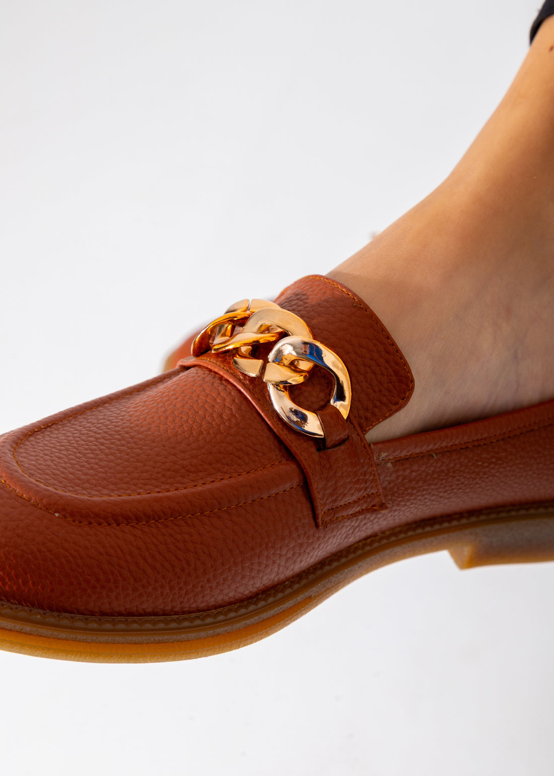 Grain-Textured Loafer-camel