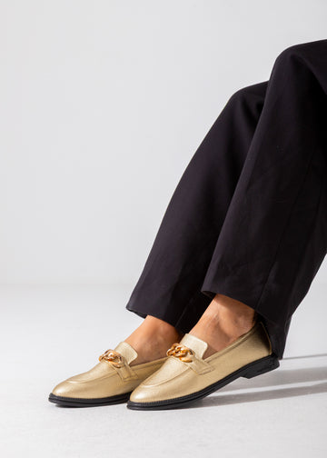 Grain-Textured Loafer-gold